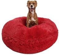 🐾 bessie and barnie signature lipstick luxury shag extra plush faux fur bagel pet bed: find the perfect fit! logo