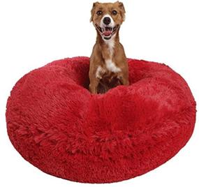 img 4 attached to 🐾 Bessie and Barnie Signature Lipstick Luxury Shag Extra Plush Faux Fur Bagel Pet Bed: Find the Perfect Fit!