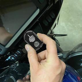 img 3 attached to 🖕 GUAIMI Motorcycle Ignition Switch Cover for Harley Touring Street Road Glide 2014-2017 - Middle Finger Design in Black - Enhanced SEO