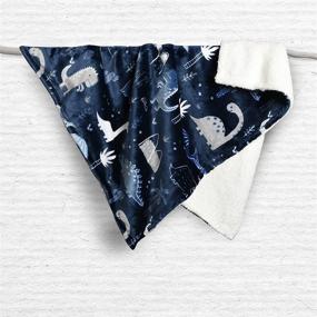img 2 attached to 🦕 LIFE COMFORT Ultimate Sherpa Baby Blanket: Navy Blue Dinosaur Premium Blanket for Baby Boy – Soft, Cozy, and Warm Blanket for Crib, Stroller, Travel, Nursery