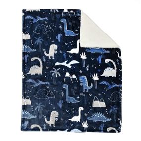 img 3 attached to 🦕 LIFE COMFORT Ultimate Sherpa Baby Blanket: Navy Blue Dinosaur Premium Blanket for Baby Boy – Soft, Cozy, and Warm Blanket for Crib, Stroller, Travel, Nursery