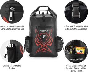 img 1 attached to 🎒 Piscifun Angry Face Dry Bag - Waterproof Dry Backpack & Floating Bag for Men and Women | Phone Case Included | Available in 20L, 40L, and 50L Sizes