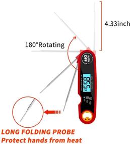 img 1 attached to 🔥 Waterproof Instant Read Meat Thermometer with LCD Backlight, Calibration, Magnet - Ideal for Cooking, Candy, Food, BBQ, Grill, and Oven