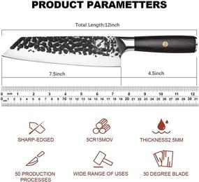 img 3 attached to 🔪 Кухонный нож Kiritsuke от imarku: японский кованый нож длиной 7,5 дюймов с высокоуглеродистой немецкой нержавеющей сталью - идеально подходит для чистки мяса, приготовления пищи дома или в ресторане.