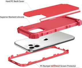 img 1 attached to Hekodonk iPhone 11 Pro Case - Heavy-Duty Shockproof Protection - Hard Plastic & Silicone Rubber Hybrid Protective Case - Apple iPhone 11 Pro 5.8 - Red