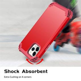 img 2 attached to Hekodonk iPhone 11 Pro Case - Heavy-Duty Shockproof Protection - Hard Plastic & Silicone Rubber Hybrid Protective Case - Apple iPhone 11 Pro 5.8 - Red