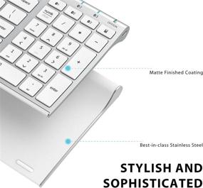img 1 attached to ✨ iClever BK10 Bluetooth Keyboard - Rechargeable Bluetooth 5.1 Multi-Device Keyboard with Number Pad, Full Size Ergonomic Design for iPad, iPhone, Mac, Android, Windows