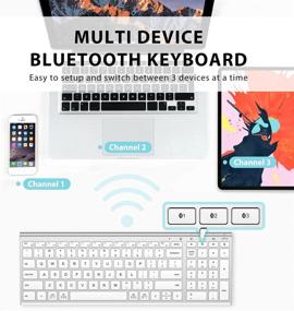 img 3 attached to ✨ iClever BK10 Bluetooth Keyboard - Rechargeable Bluetooth 5.1 Multi-Device Keyboard with Number Pad, Full Size Ergonomic Design for iPad, iPhone, Mac, Android, Windows