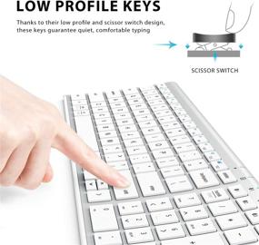 img 2 attached to ✨ iClever BK10 Bluetooth Keyboard - Rechargeable Bluetooth 5.1 Multi-Device Keyboard with Number Pad, Full Size Ergonomic Design for iPad, iPhone, Mac, Android, Windows