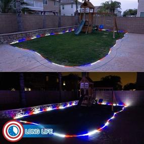 img 1 attached to 🎆 Russell Decor 50ft/15m Led Rope Lights Kit: Ideal Patriotic Lighting for 4th of July & Memorial Day Decor, Indoor/Outdoor Decoration with Festive Blue, Red & White Flexible String Tube Lights