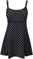 danify plus size one piece swim dress for women - polka dot retro skirt bathing suit and swimwear logo