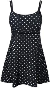 img 4 attached to DANIFY Plus Size One Piece Swim Dress for Women - Polka Dot Retro Skirt Bathing Suit and Swimwear