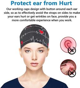 img 2 attached to 🧢 Fesciory Adjustable Working Caps for Women - Button & Sweatband, Ponytail Pouch Hats for Long Hair