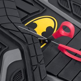img 2 attached to 🦇 Officially Licensed Warner Bros DC Comics Armored Batman Superhero Car Floor Mats - All Weather Interior Auto Protection, Heavy Duty Rubber Liners for Car Truck Van SUV
