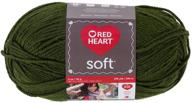 🧶 cozy up with red heart soft yarn in dark leaf shade - the perfect complement for your knitting projects! logo