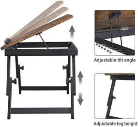 img 1 attached to SONGMICS Laptop Desk: Adjustable Bed Sofa Table with Tilting Angles, Rustic Brown ULLD104BY - 23.6 x 13.8 Inches