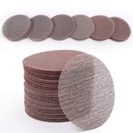 lotfancy 5 inch sanding discs, 60pcs 60 80 120 180 240 320 grit mesh abrasive dustless sandpaper assortment for car, woodworking - hook and loop random orbital sander round sand paper logo