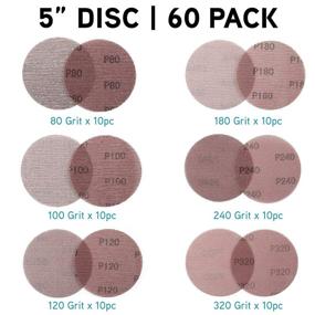 img 1 attached to LotFancy 5 Inch Sanding Discs, 60PCs 60 80 120 180 240 320 Grit Mesh Abrasive Dustless Sandpaper Assortment for Car, Woodworking - Hook and Loop Random Orbital Sander Round Sand Paper