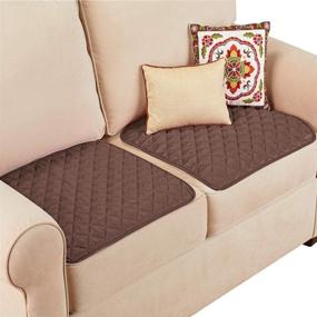 img 3 attached to 🛡️ Premium Quilted Waterproof Seat Protectors - Set of 2 - Machine Washable, Ideal for Indoor or Outdoor Seating - Chocolate