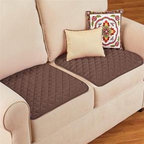 img 2 attached to 🛡️ Premium Quilted Waterproof Seat Protectors - Set of 2 - Machine Washable, Ideal for Indoor or Outdoor Seating - Chocolate