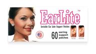 👂 invisible earring ear support waterproof patches - earlite 60 patches in ziplock pouch - made in usa logo