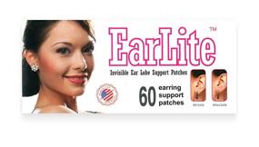 img 4 attached to 👂 Invisible Earring Ear Support Waterproof Patches - EarLite 60 Patches in ZipLock Pouch - Made in USA