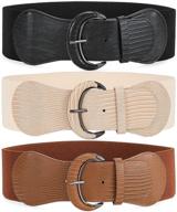 👗 whippy women's accessories: elastic vintage stretch waistband belts logo