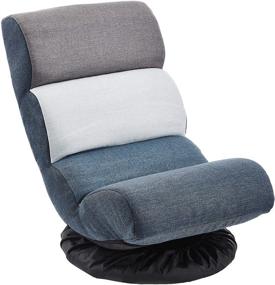 img 4 attached to 🪑 Amazon Basics Swivel Foam Floor Chair in Blue/White/Grey: Compact, Adjustable, and Convenient!