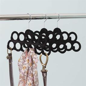 img 1 attached to 🧣 Organize and Display Your Scarves with Home Basics Velvet Scarf Hanger, Black, 3-Pack