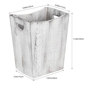 img 3 attached to 🗑️ MOOACE Wooden Trash Can: Stylish Small Rustic Farmhouse Wastebasket for Bathroom, Office, and Bedroom