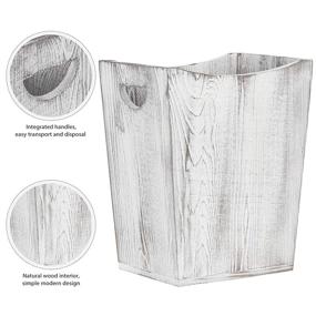 img 2 attached to 🗑️ MOOACE Wooden Trash Can: Stylish Small Rustic Farmhouse Wastebasket for Bathroom, Office, and Bedroom