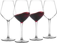 michley unbreakable stemmed wine glass set - 100% tritan plastic dishwasher-safe 15 oz glassware (set of 4) logo