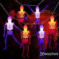 jxledayy halloween decoration outdoor - battery operated 20pcs skeleton lights with 2 modes - 20 🎃 led 10ft orange and purple halloween string light indoor for room, home, and outdoor decorations - 1 pack logo