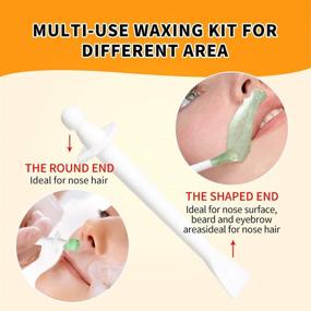 img 2 attached to 👃 Nose Wax Kit for Men and Women - Effective Nose Hair Removal Wax with 50g Wax, 20 Applicators, 10 Wax Pods, Measuring Cup, and 8 Moustache Stencils