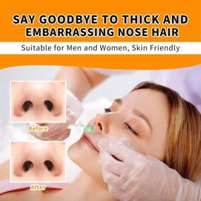 img 3 attached to 👃 Nose Wax Kit for Men and Women - Effective Nose Hair Removal Wax with 50g Wax, 20 Applicators, 10 Wax Pods, Measuring Cup, and 8 Moustache Stencils