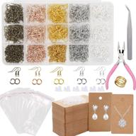 💍 2200pcs earring making supplies kit with 5 colors: hooks, backs, jump rings, holder cards, findings for earring & necklace repair - jewelry making accessories logo