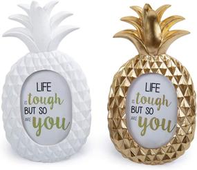 img 2 attached to 🍍 Truu Design Gold Pineapple Photo Frame - Decorative Novelty, Matte Finish, 4" x 7