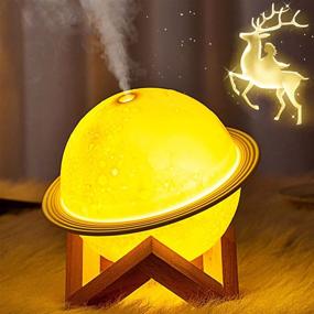 img 4 attached to 🌕 Moon Lamp Cool Mist Humidifier: 3-in-1 Galaxy Lamp, Essential Oil Diffuser, 8 Colors LED Night Light