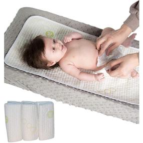 img 4 attached to 👶 Waterproof Baby Changing Table Pads 3 Pack: Extra Soft Bamboo Diaper Liners - Leak-Proof & Stain Protective Covers for Changing Dresser - Absorbent & Perfect Baby Shower Gift Registry!