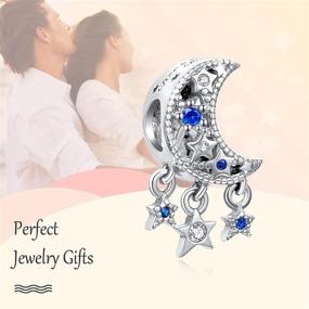 img 2 attached to ✨ AnnMors Jewelry Star and Crescent Moon Charm – 925 Sterling Silver for Women and Girls, Ideal Beads Gift for Bracelets and Necklaces – T741