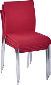 img 2 attached to 🪑 OSP Home Furnishings Cranapple Stacking Chair Set with Chrome Legs, 4-pack - Upholstered