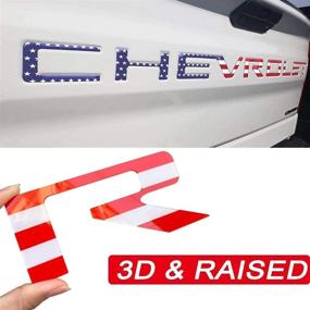 img 3 attached to 🚗 Enhance Your Silverado's Look with 3D Raised Tailgate Insert Letters - Compatible with 2019 2020 Silverado Models (Colored Flag)