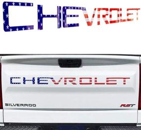 img 4 attached to 🚗 Enhance Your Silverado's Look with 3D Raised Tailgate Insert Letters - Compatible with 2019 2020 Silverado Models (Colored Flag)