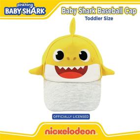 img 2 attached to 🦈 Little Toddler Baseball Hat for Boys Ages 2-4 - Nickelodeon Baby Shark Kids Cap with 3D Fin Sunhat Design