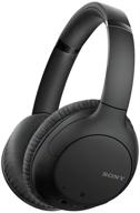experience unmatched sound quality with sony whch710n noise cancelling headphones: wireless bluetooth over the ear headset with mic for phone-call, black logo