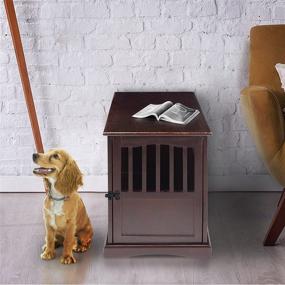 img 3 attached to 🐾 Stylish and Functional Wooden Pet Crate: Casual Home Medium Size End Table, Espresso Finish