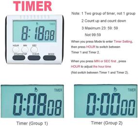 img 1 attached to ⏲️ Top-rated BESTWYA Digital Kitchen Timer 24 Hour: Large LCD Screen Alarm Clock, Count Up/Down (Pack of 8)