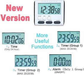 img 3 attached to ⏲️ Top-rated BESTWYA Digital Kitchen Timer 24 Hour: Large LCD Screen Alarm Clock, Count Up/Down (Pack of 8)