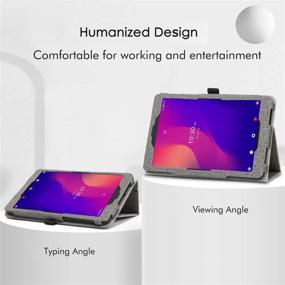 img 3 attached to 📱 Grey PU Leather Stand Cover with Pen Holder for Metroby T-Mobile Alcatel Joy Tab 2 8-inch Tablet 2020, Caweet Protective Case (Model 9032Z)