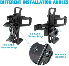 img 2 attached to 🥤 Держатель для кружек Kemimoto ATV: универсальный металлический зажимной держатель для напитков для Polaris Sportsman, лодок, колясок, инвалидных колясок, каяков, скутеров, гольф-карт и письменных столов